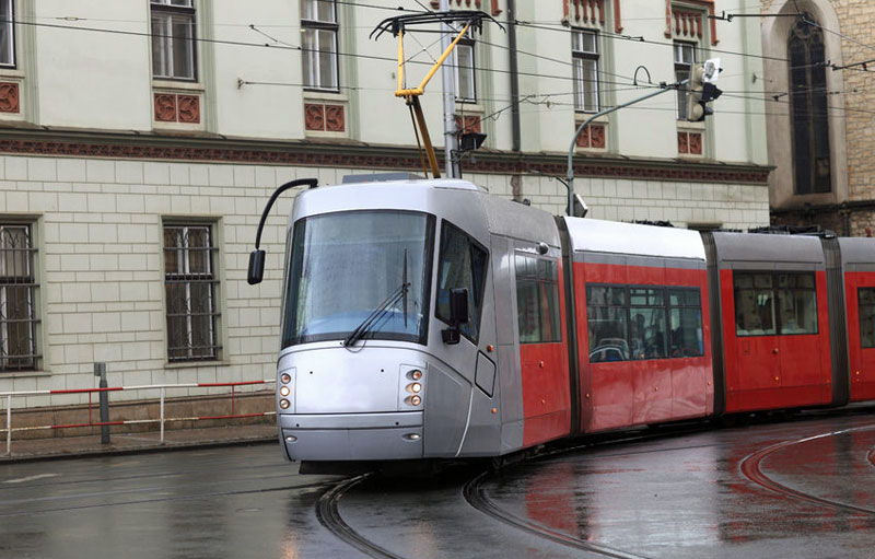 One of the Modern Trams in Prague (Skoda 14T)