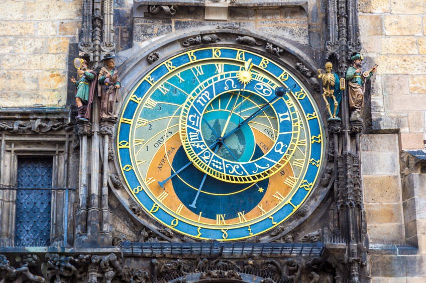 Detail of the Prague Astronomical Clock on the Old Town Square