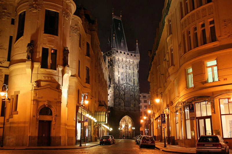 Prague Powder Tower is a Gate Which Separates Net Town from the Old Town