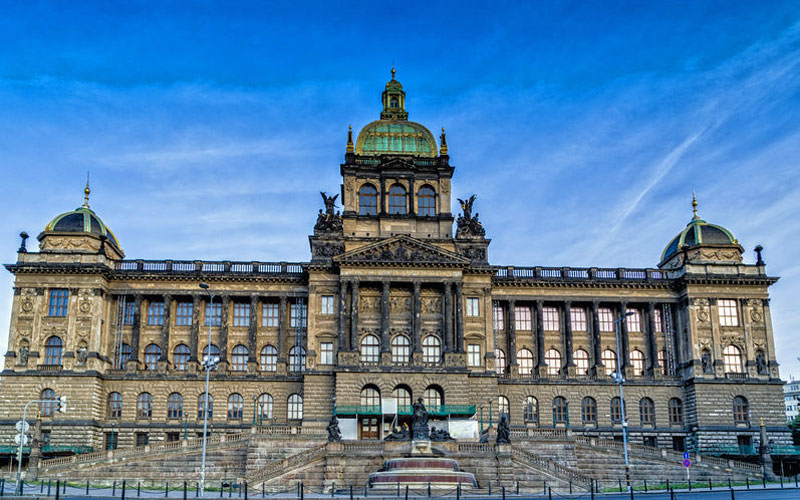 Building of the National Museum at the top of the Wenceslas Square