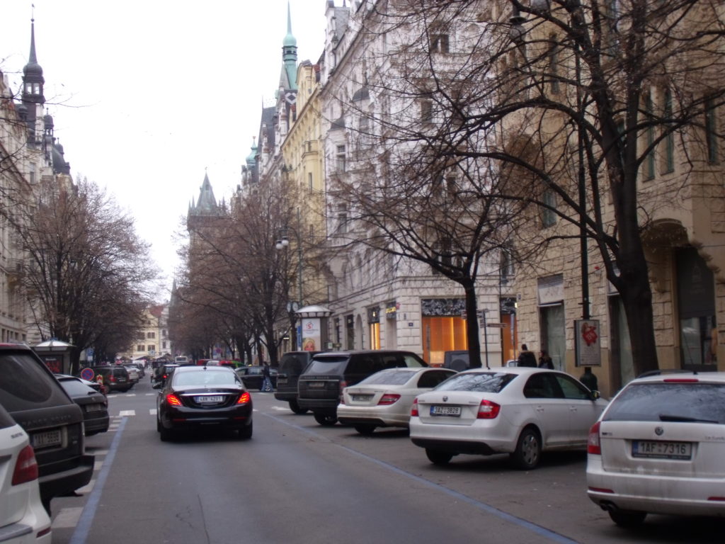 The elegant Parizka street in the heart of Prague's old town.