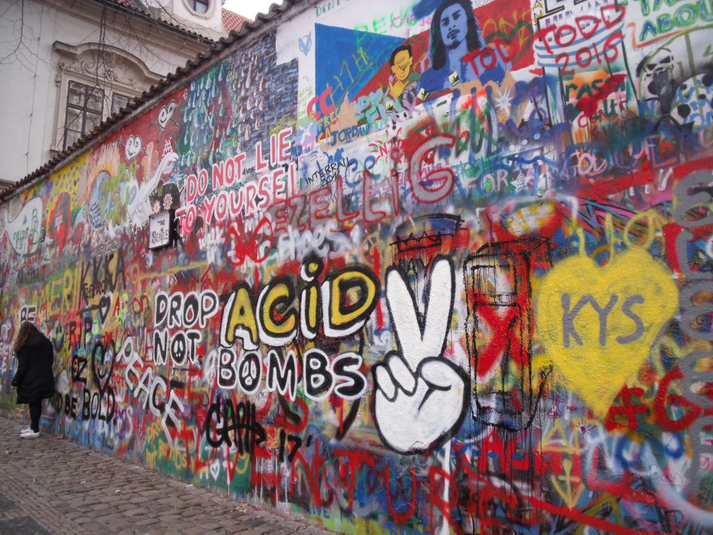 The Lennon wall as it looked on 12/02/2017