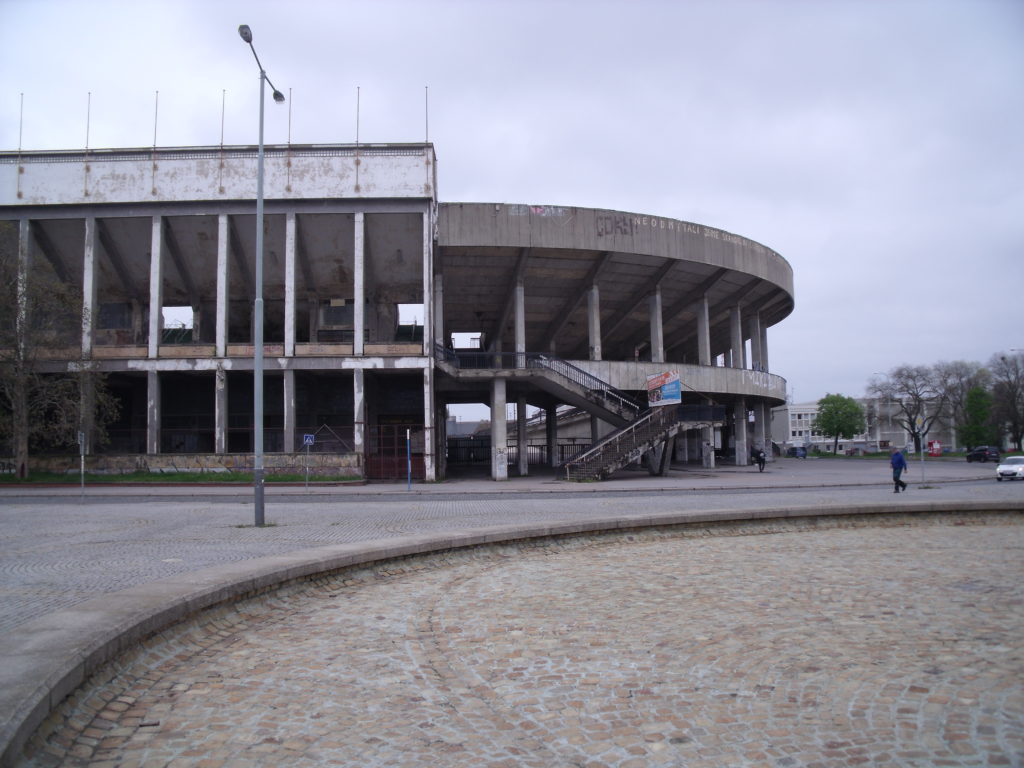 Outside Strahov Stadium