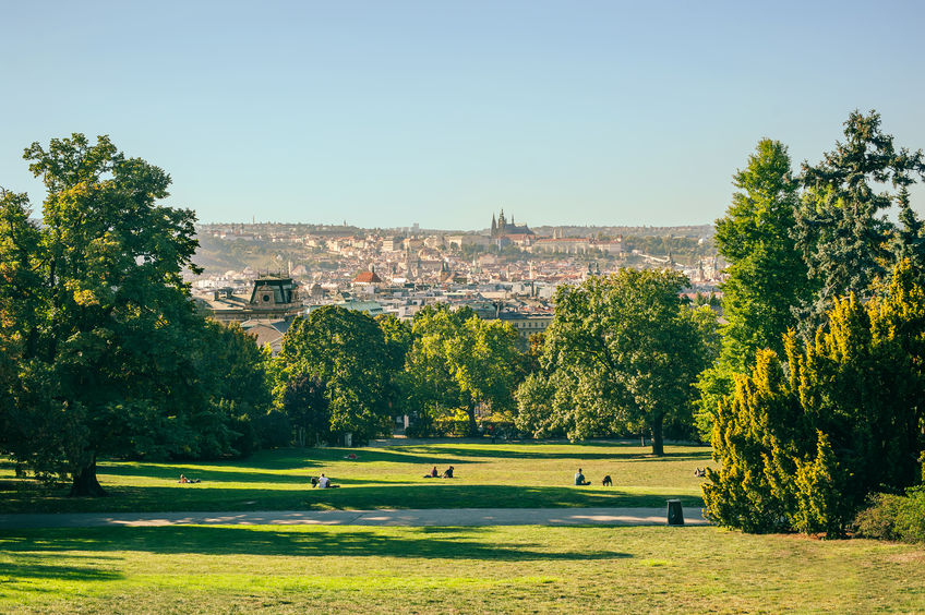 Riegrovy Sady offers amazing view on the Prague Castle