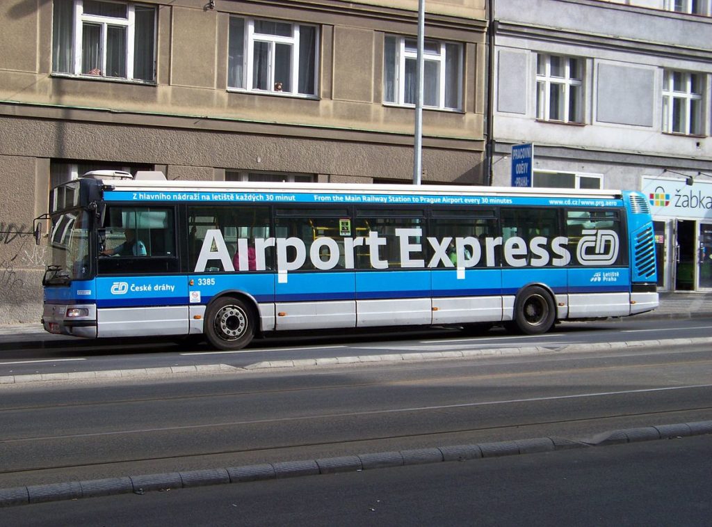Airport Express Bus From the Prague Airport Goes to Hlavni Nadrazi (Main Station)